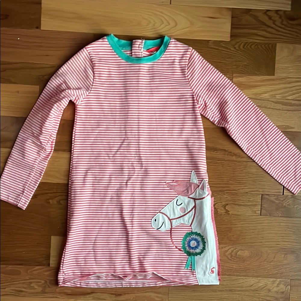 Like New Joules Fun Horse Applique Tunic 7-8Y